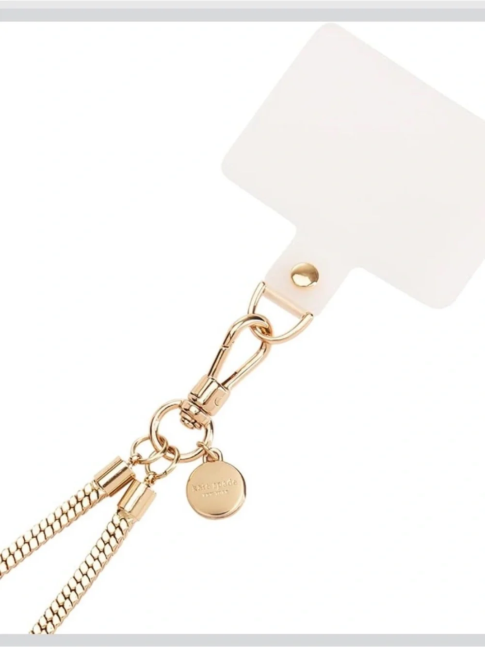 kate spade Luxe Gold Square Snake Chain phone Charm wrist chain